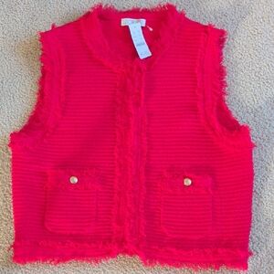 J. Crew Red Textured Vest